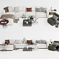 Modern Sofa Coffee Table Combination Sofa Combination Multi-person Leisure Sofa Leisure Chair Coffee Table 3d model
