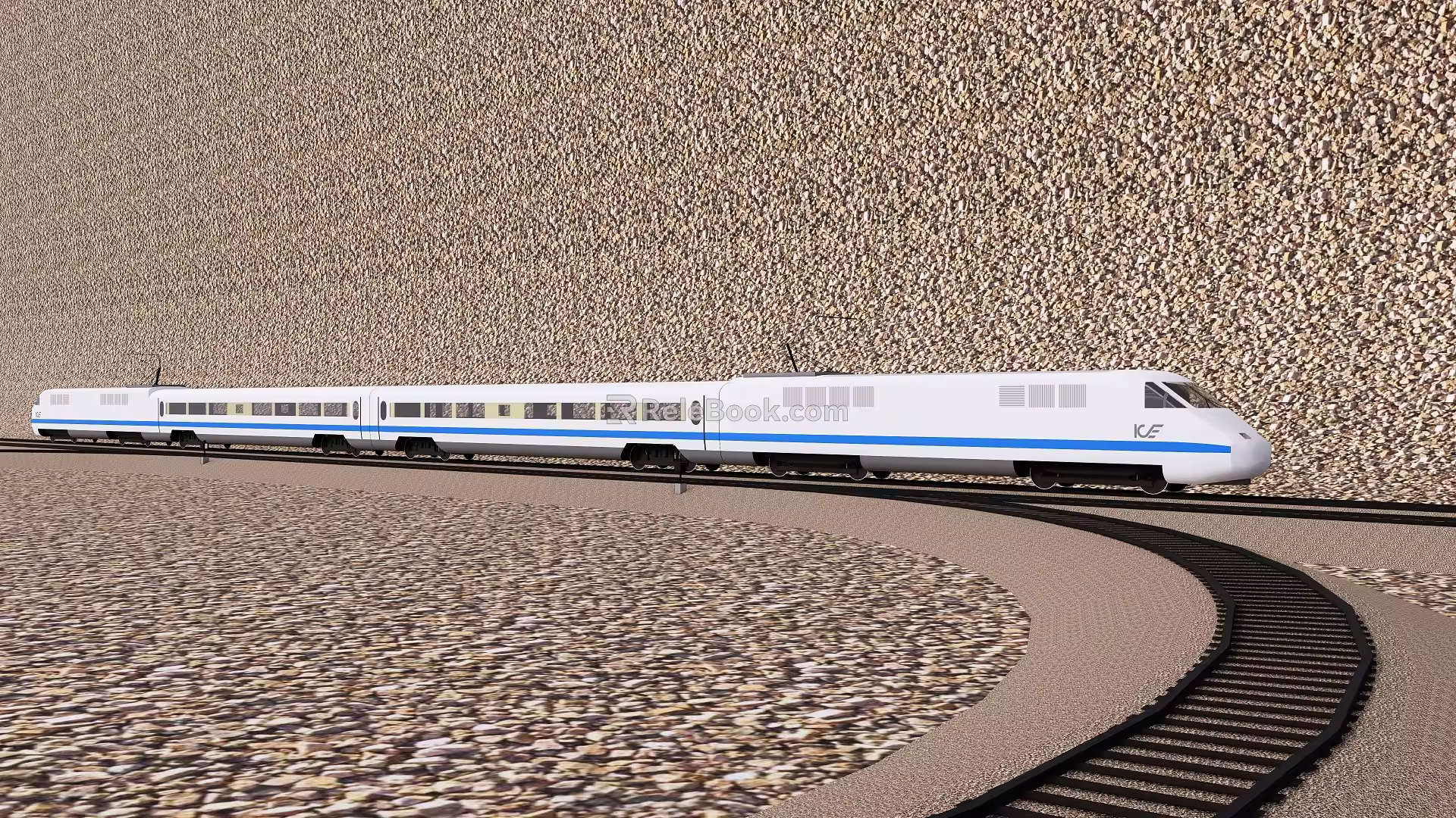 modern high-speed rail tram 3d model