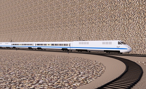 modern high-speed rail tram 3d model