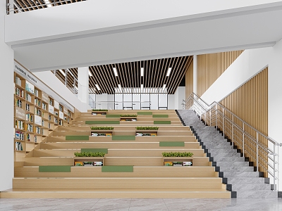 Modern Library Campus Reading Ladder 3d model