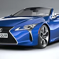 Blue Lexus Convertible Sports Car With Open Top And Luxurious Interior