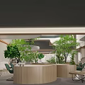 Serene Cafe Space With Lush Greenery Outdoor Seating And Natural Light