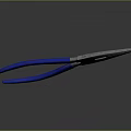 Abstract Painting of Blue Handled Pliers With Silver Metal And Gray Gradient Background