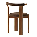 Modern Wooden Dining Chairs With Brown Fabric Seat Cushion And Sturdy Frame