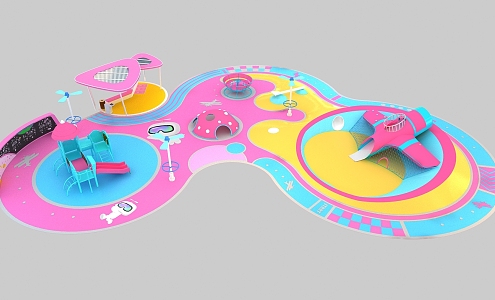 Children's area Modern children's play area 3d model