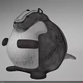 Cute Gray and White Stuffed Animal Toy with Soft Plush Belly in Sitting Posture