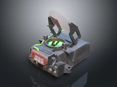 Practical Square Home Storage Box With Transparent Lid And Green Indicator Panel 3d model