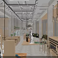 Qipao Themed Clothing Store Interior Featuring Mannequins Wooden Tables Ceiling Lights And Lotus Pattern Floor