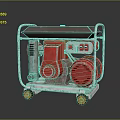 Red Portable Generator With Metal Frame And Rolling Wheels For Industrial Use