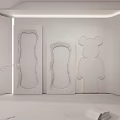 Modern Interior Design With Gold Frame Pink Frame Bear Shaped And Neon Decorative Mirrors