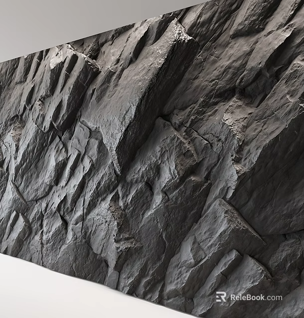 Natural Stone And Wood Wall Panel Design For Rustic Modern Interior Decor 3d model