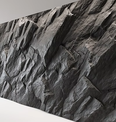 Natural Stone And Wood Wall Panel Design For Rustic Modern Interior Decor 3d model