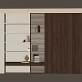 Modern Bookcase Interior Design With White Shelves And Wooden Cabinet Doors