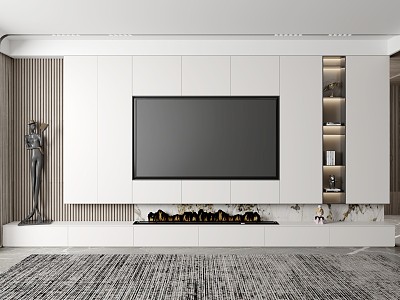 Modern TV background wall 3d model