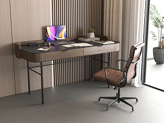 Modern Desk Chair Combination Office Chair Office Supplies 3d model