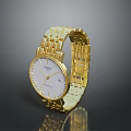 Elegant Gold TISSOT Watch With White Dial And Metal Bracelet Design
