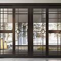 New Chinese-style sliding door 3d model