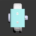 Light Blue Caster Wheel With White Wheel And Purple Knob Design