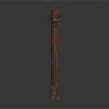 Gothic Architectural Decorative Element With Pointed Arches Intricate Carvings Dark Brown Symmetrical Structure