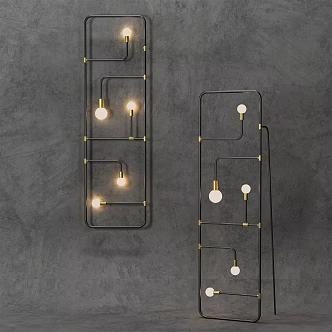 Industrial LOFT light combination wall lamp 3d model
