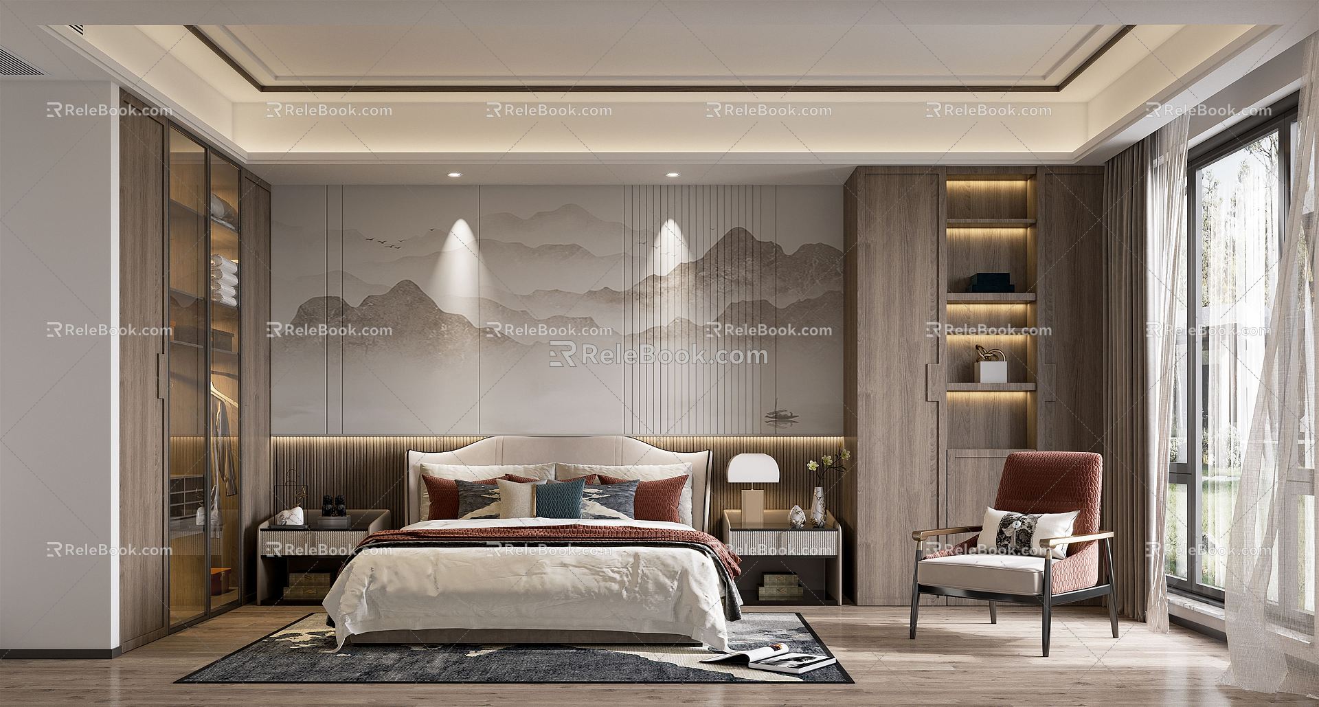 New Chinese bedroom 3d model