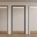 Three Colored Door Frames In Minimalist Room