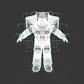 3D Model Of Red Brown Armored Warrior With Detailed Plates And Yellow Accents
