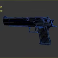 Modern Dark Metal Tactical Pistol With Textured Grip And Barrel Design