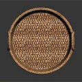 Handcrafted Natural Rattan Woven Storage Basket With Two Handles For Home Organization