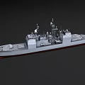 Modern Warship 3D Model With Gray Hull Deck Equipment Antennas And Number 69 3d model