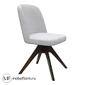 Modern Single Chair With Light Gray Upholstered Seat And Dark Brown Wooden Legs