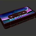 Retro Cassette Tape With Colorful Electric Design And Neon Starry Patterns
