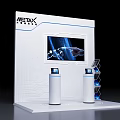MEETX Tech Display Showcase Shelf With Interactive Screen And Blue Lighting 3d model