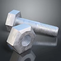 Metal Hardware Tools Hex Bolt And Nut With Threaded Details For Industrial Applications 3d model