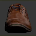 Brown Leather Lace up Dress Shoes With Smooth Upper And Dark Sole Design