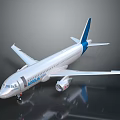 Airbus Airplane With Silver Body Blue Tail Airbus Logo And Landing Gear Displayed