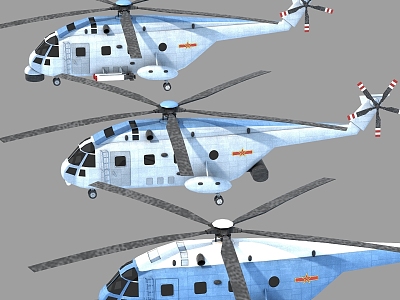 Straight 18 Shipborne Helicopter 3d model