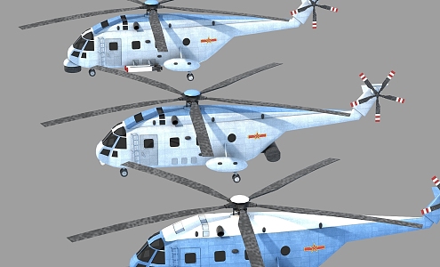 Straight 18 Shipborne Helicopter 3d model