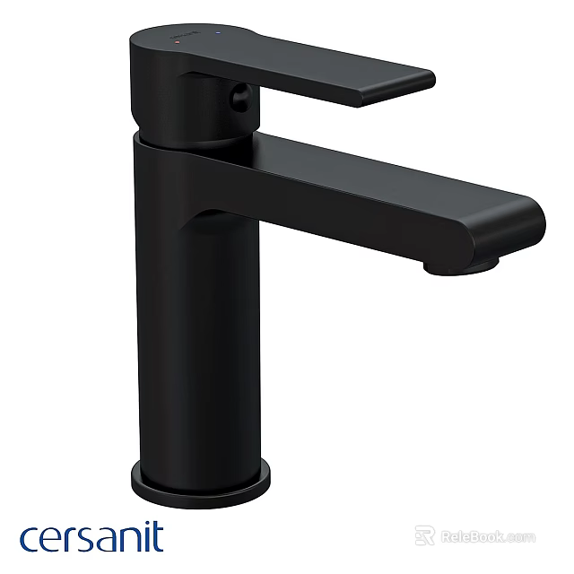 Modern Matte Black Bathroom Faucet With Single Handle And Sleek Design 3d model 