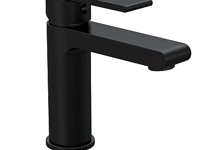 Modern Matte Black Bathroom Faucet With Single Handle And Sleek Design 3d model