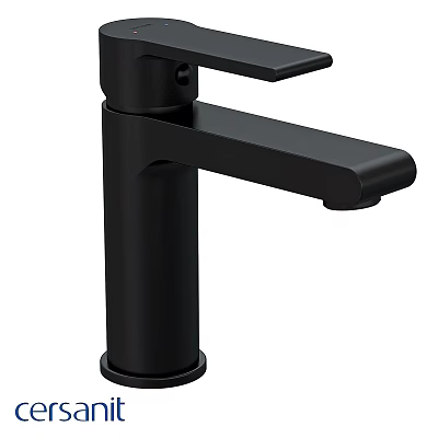 Modern Matte Black Bathroom Faucet With Single Handle And Sleek Design 3d model