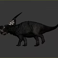 Realistic Triceratops 3D Model With Armored Skin Sharp Horns And Standing Pose