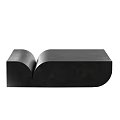 Modern Black Leather Coffee Table With Curved Design And Smooth Surface 3d model