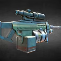 Modern Tactical Sniper Rifle With Telescopic Scope Ventilated Barrel And Magazine