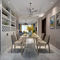 Elegant Modern Living Dining Room Interior With Sofa Armchair Chandelier TV Unit And Green Plant