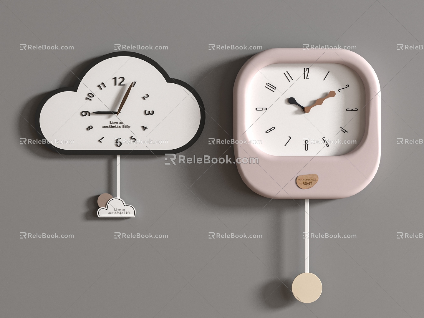 modern wall clock combination clock clock clock wall clock 3d model