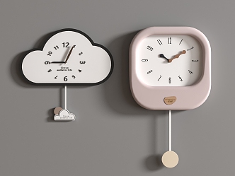 modern wall clock combination clock wall clock 3d model