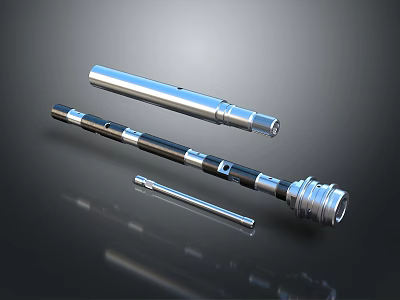 Polished Metal Mechanical Shafts With Precision Cylindrical Design And Different Sizes 3d model