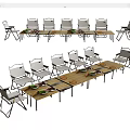 Folding Outdoor Chairs with Metal Frame White Seats and Wooden Table for Outdoor Dining