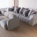 Sofa Leisure Sofa Soft Bag Sofa Pillow Bread Sofa Multi-Person Sofa 3d model